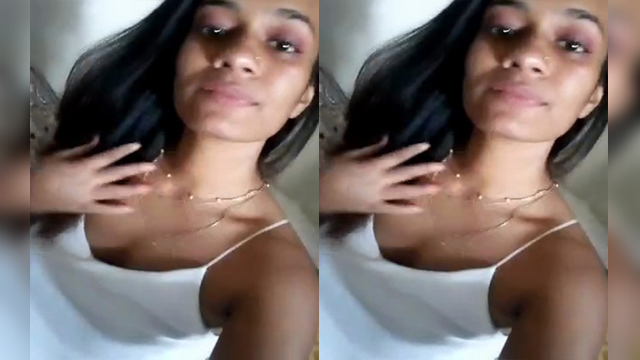 Gorgeous Dimple Cutie with Amazingly Beautiful Boobs Showing Her Assets to Her BF