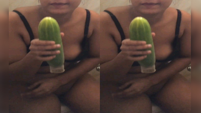 Horny Bangladeshi Wife Taking Big Cucumber in her Tight Pussy